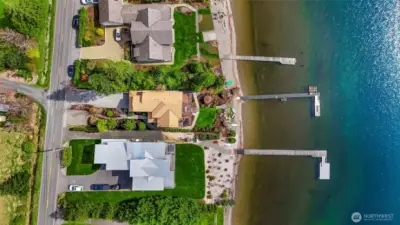 Top view of property and dock