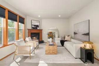 Living room with cozy gas insert