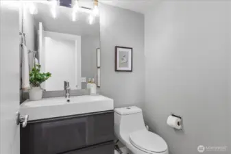Main level powder room