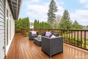 Large deck off of the living/dining area and flex space