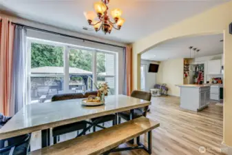 Dining room with new, larger windows
