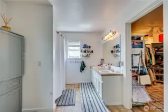 Private Bathroom and walk-in closet off primary bedroom.