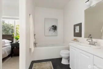 Full bath with whirlpool tub