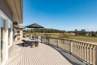 Back deck with water view
