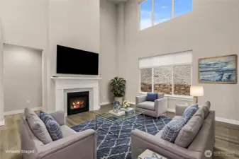 Livingroom with cozy fireplace