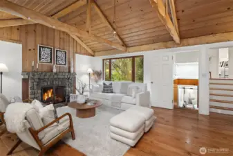 Meticulously hand carved beams.