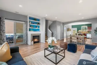 Gas fireplace keeps you cozy.