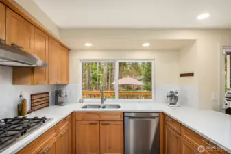 Treat the chef to sleek quartz surfaces & serene views.