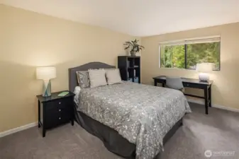 Second bedroom just down the hall, also with lovely natural scenery.