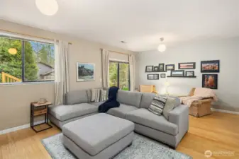 Head downstairs to this spacious rec room.