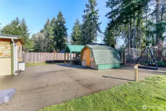Old Tennis Court with 2 Sheds