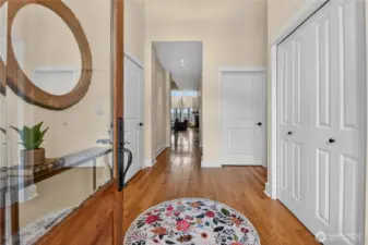 Foyer with closet on the right.