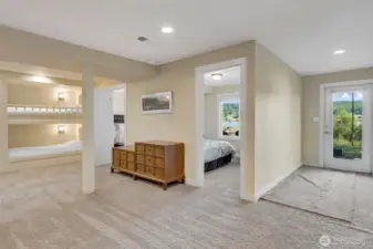 Downstairs with separate entrance, bunkroom and two bedrooms.