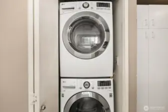 Full stackable washer and dryer.