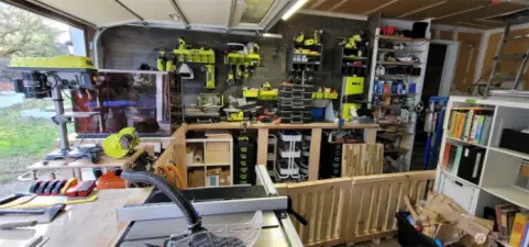 Seller's sweet garage mancave - insulated and 240V!