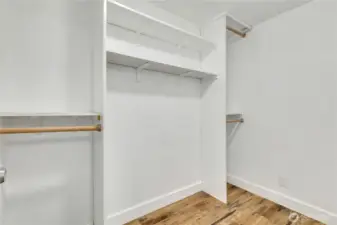 Generous primary bedroom walk-in closet.
