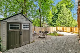This is one of two storage sheds that remain for the new owner.