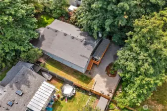 Close-up aerial view of the home.