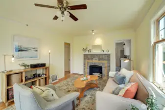 Door to your left leads to two main floor bedrooms and a bathroom.