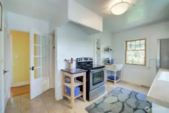 French door leads to lower level