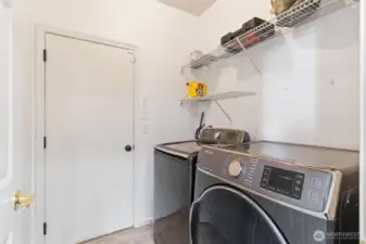 Utility area next to garage exit