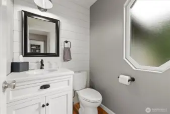 All the bathrooms have been remodeled.  This is a pic of the main-floor powder room.