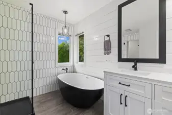Enjoy the new soaking tub.
