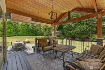 What a great place to overlook the yard, gardens, and fire pit!