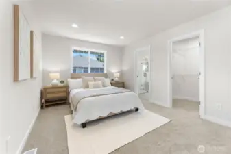 Primary bedroom and walk in closet