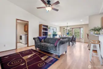 Another angle to see the sliding glass door off of the breakfast nook that takes you out to the patio area.