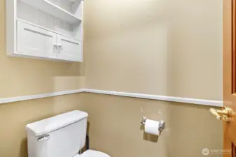 The 1/2 bath powder room off of the laundry room.