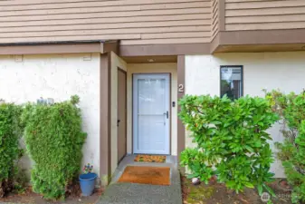 Storage is to the left of the front door