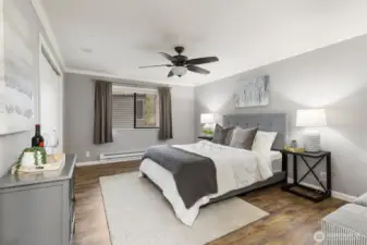 Spacious primary bedroom