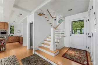 The maple hardwood floors in the main living area.