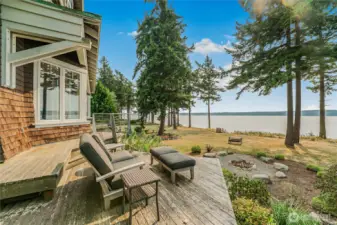 Relax and enjoy the famous Camano Island sunsets on the deck.