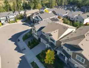 Drone view from the West, looking southeast towards home