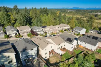 Drone view looking Northeast