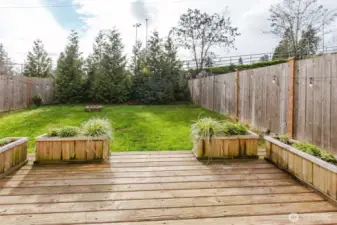 Enjoy a fully fenced backyard. Perfect for hosting or relaxing for people and pets alike.