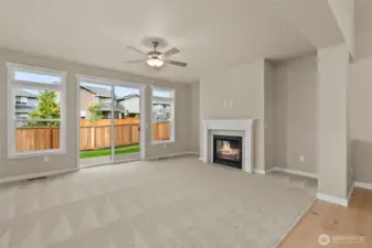 Sliding door off the living room leading to backyard patio.