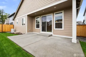 Extended patio for additional outdoor space. Back-yard is fully fenced with privacy fencing.