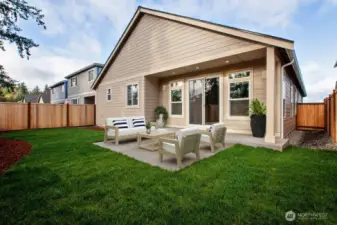 Virtually staged photo to highlight inviting patio area.