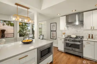 Notice the many windows allowing in the natural light