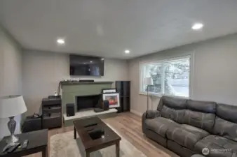 View of the living area from across the front door