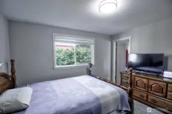 Primary bedroom view from the corner by the closet