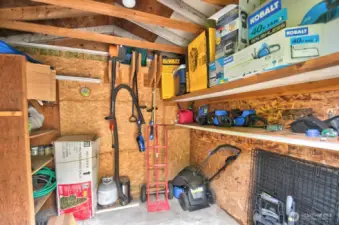 Inside the shed!