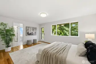 Large primary suite with deck