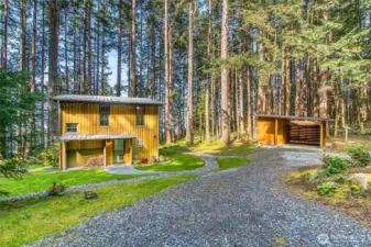 Cabin at 104 Barn Owl is one of two homes on the property.