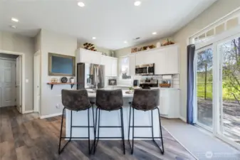 Updated kitchen with breakfast bar
