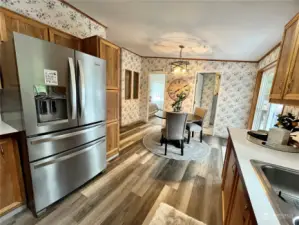 New appliances and plenty of cabinet and counter space.