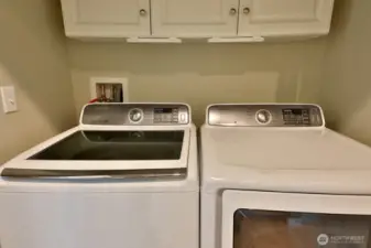 Located in the double closet across from the staircase on the main level. You will appreciate all the storage in this home.